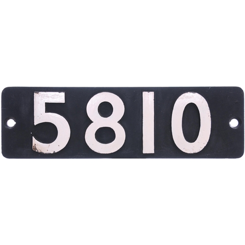 11 - A smokebox numberplate, 5810, from a GWR Collett 0-4-2T built at Swindon in August 1933. It spent al... 