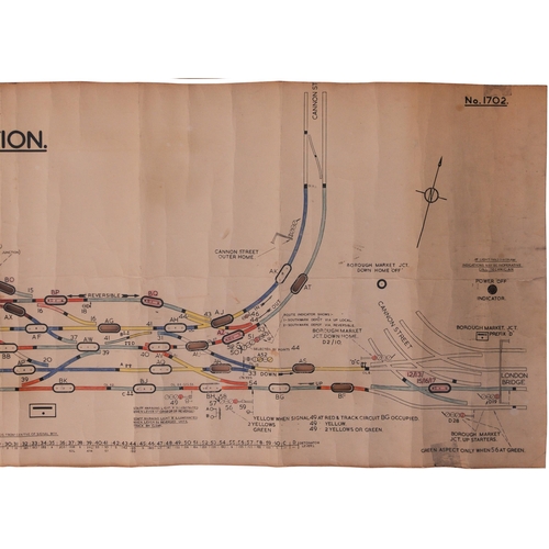 119 - A BR(S) signal box diagram, METROPOLITAN JUNCTION, a complicated layout showing routes to London Bri... 