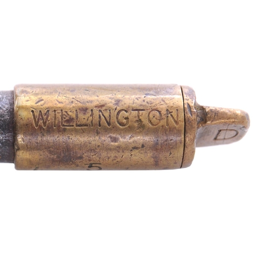 132 - A Railway Signal Company single line staff, BEDFORD-WILLINGTON, (brass/steel) from the Oxford to Cam... 