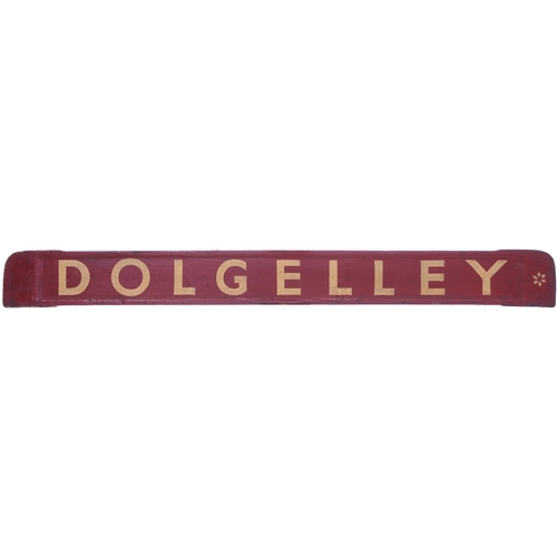 136 - A small carriage board, DOLGELLEY-DRWSYNANT, used by local services on the Ruabon to Barmouth route ... 