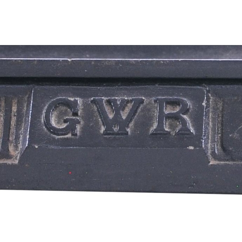 154 - A GWR umbrella stand, with the company's initials prominently displayed on a panel at the front. Cas... 