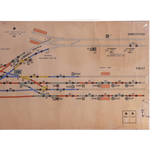 177 - A BR(S) signal box diagram, SOUTH CROYDON, showing the station, lines towards East Croydon, branch t... 