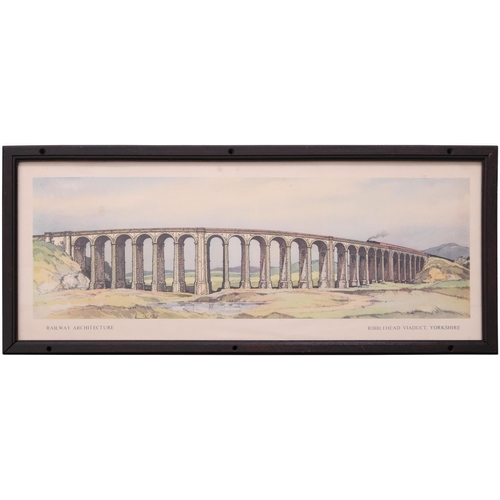 194 - A carriage print, RIBBLEHEAD VIADUCT, YORKSHIRE, by Kenneth Steel, Railway Architecture Series, orig... 