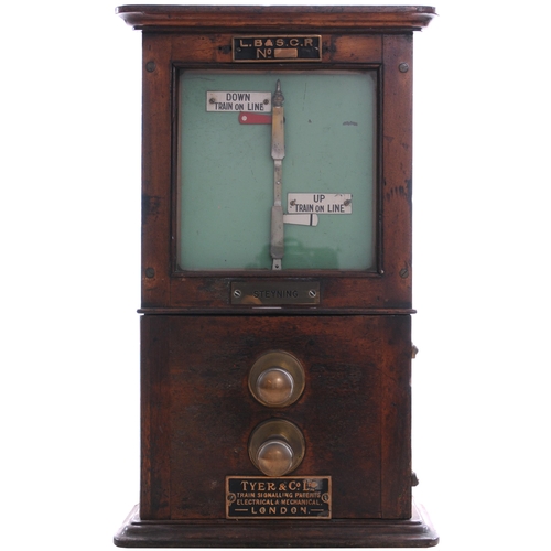 23 - An LB&SCR Tyers semaphore block instrument, with brass plate, STEYNING, a station on the Shoreham to... 