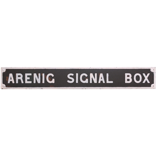 245 - A GWR nameboard, ARENIG SIGNAL BOX, from the Bala Junction to Blaenau Ffestiniog route which closed ... 