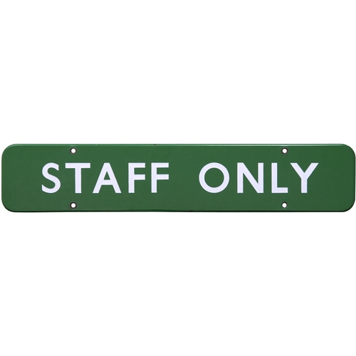 27 - A BR(S) doorplate, STAFF ONLY, (f/f), enamel, 18