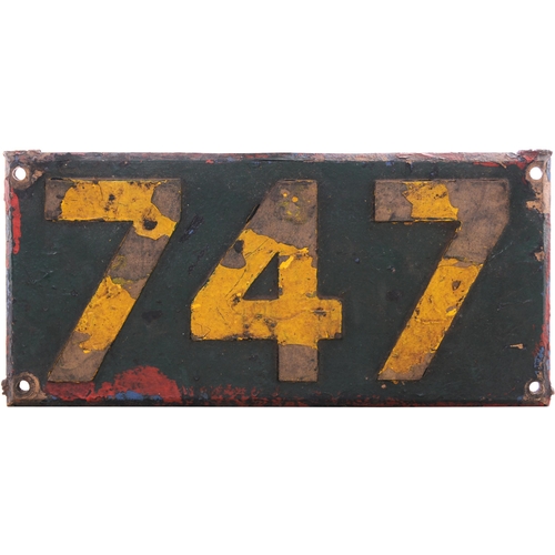 278 - A locomotive nameplate, JUMBO, and cabside numberplate, NATIONAL RAILWAYS OF ZIMBABWE 20, 747, and n... 