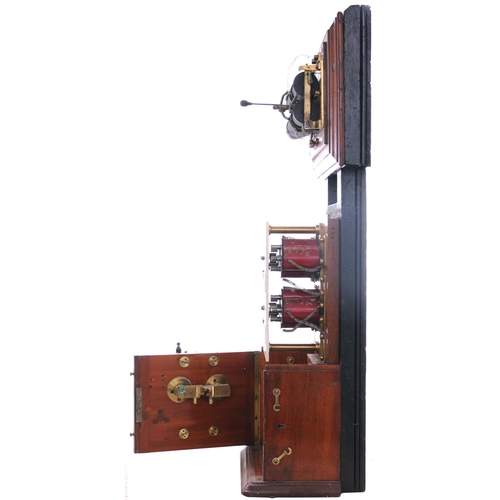 279 - A Great Eastern Railway Tyers flap block instrument, on backboard, with block bell mounted above, or... 