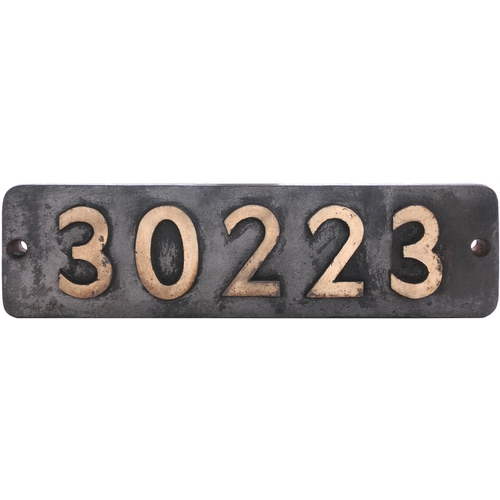 280 - A smokebox numberplate 30223, from a London & South Western Railway O2 Class 0-4-4T No 223 built at ... 