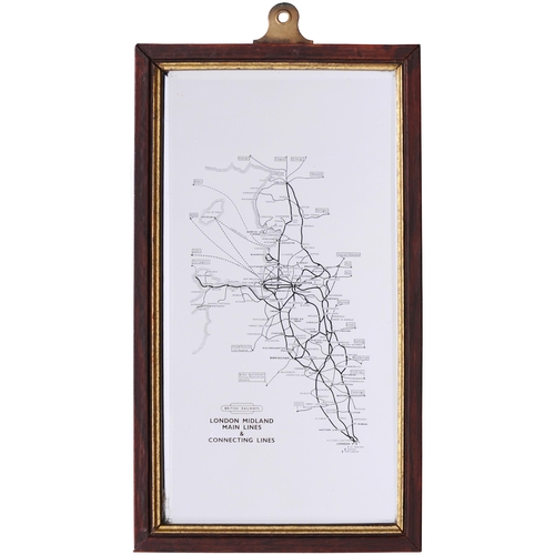 284 - A BR(M) carriage mirror map showing the regional system around 1960. It includes the Great Central M... 