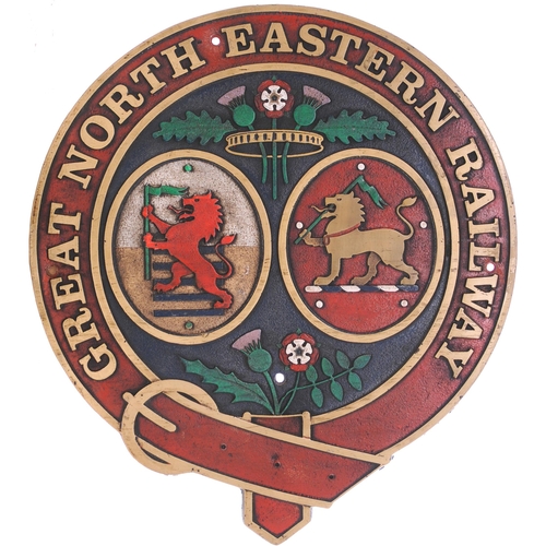 29 - A Great North Eastern Railway coat of arms, as fitted to the body side of coaches on the East Coast ... 