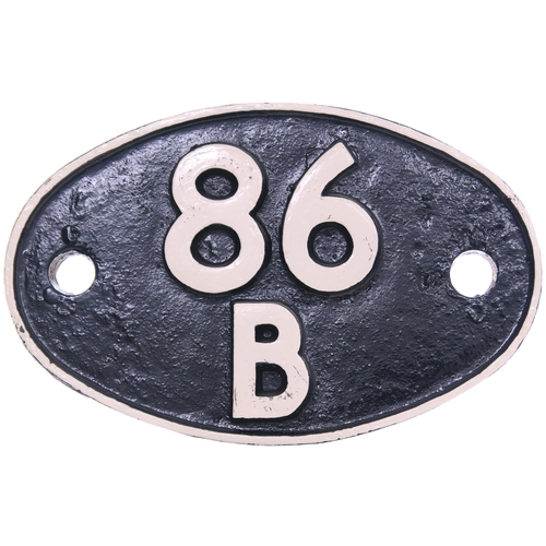 298 - A shedplate, 86B, Newport Pill (1948-June 1963), Ebbw Junction (September 1963-May 1973). Repainted.... 