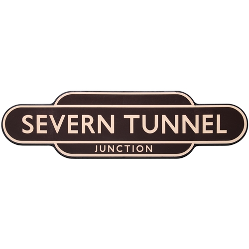 302 - A BR(W) totem sign, SEVERN TUNNEL JUNCTION, (f/f), the station situated on the South Wales main line... 