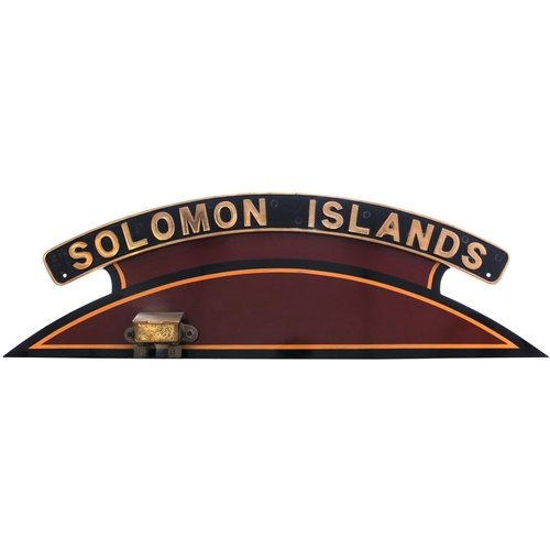 304 - A locomotive nameplate, SOLOMON ISLANDS, from a LMS Jubilee Class 6P 4-6-0 No 5603 built by the Nort... 