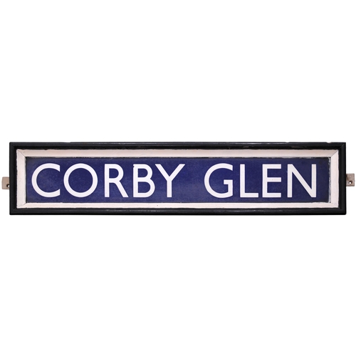 31 - A LNER signal box nameboard, CORBY GLEN, from the Essendine to Grantham section of the East Coast Ma... 