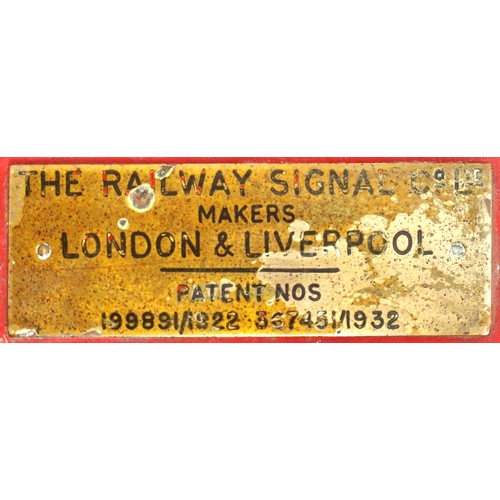 347 - A Railway Signal Company desktop tablet machine, brass plated BOLSOVER-MARKHAM COLLY, complete with ... 