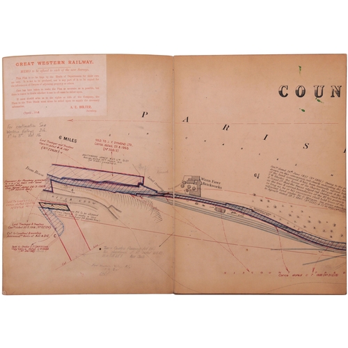 354 - A set of GWR plans, Western Valley Railway, Nine Mile Point Branch, 2 Chain Survey 1909, showing the... 