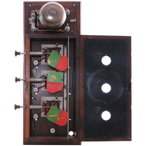 380 - An LNWR signal box indicator, CHESTER, with apertures marked BIRKENHEAD, HOLYHEAD and COAL YARD, eac... 