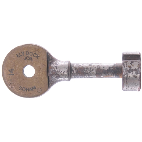 434 - A single line key token, ELY DOCK JCN-SOHAM, (chromed steel), from the Ely to Newmarket route. (Post... 