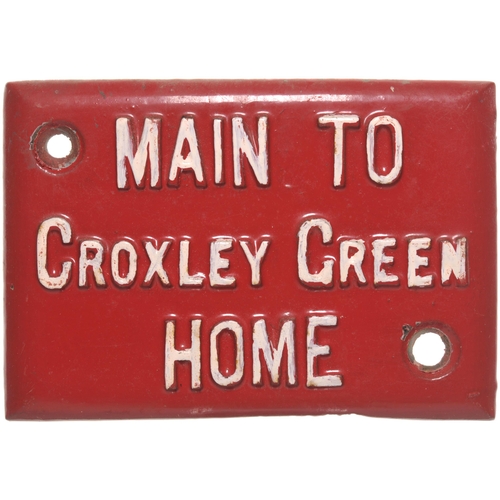 435 - A pair of LNWR signal box lever backplates, BUSHEY TO RICKMANSWORTH HOME and MAIN TO CROXLEY GREEN H... 