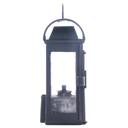 445 - A North Eastern Railway gauge glass lamp, the side stamped TYNE DOCK, with an NER embossed brass pla... 