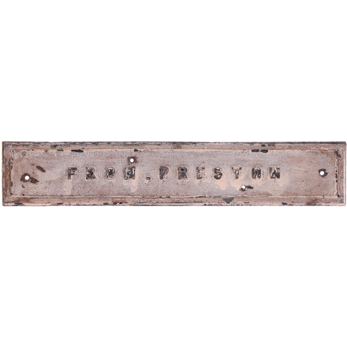 53 - A Lancashire and Yorkshire Railway signal lever backplate, FROM PRESTON, cast iron, 16½