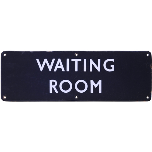 55 - A BR(E) doorplate, WAITING ROOM, (flangeless), enamel, 18