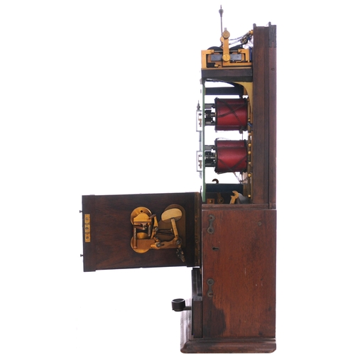 57 - A Caledonian Railway semaphore block instrument, with engraved brass plate, CALLANDER WEST, a box on... 