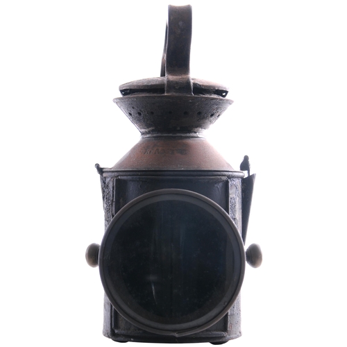 66 - An LNER (GER pattern) three-aspect sliding knob handlamp, FRENCH DROVE, from a station on the March ... 