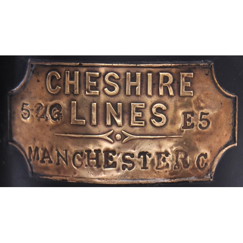 7 - A CLC 4-aspect handlamp, with brass plate, CHESHIRE LINES, MANCHESTER, C. The case and plate are sta... 