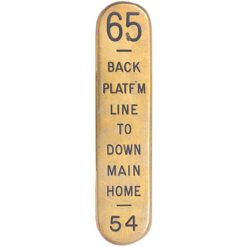 8 - A group of GWR signal lever plates, DOWN MAIN FACING/DOWN GOODS LOOP / BACK PLATF'M LINE TO DOWN MAI... 