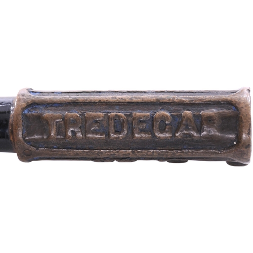 89 - A Webb and Thompson large train staff, SIRHOWY-TREDEGAR NO 1, (the cast brass head bearing the names... 