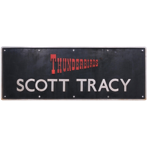 94 - A nameplate THUNDERBIRDS, SCOTT TRACY and its International Rescue badge from BR Class 57 57301 rebu... 