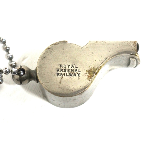 170 - Royal Arsenal Railway Thunderer staff whistle, good working condition. (D2) (Dispatch by Mailboxes/C... 