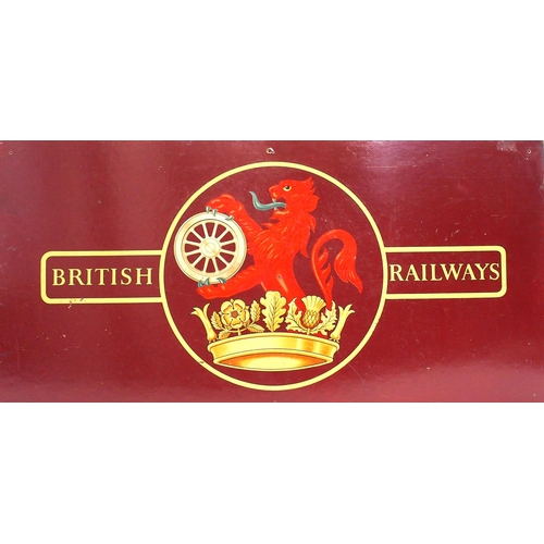 215 - British Railways mounted crests - loco one on hardboard, carriage on steel plate, overall good condi... 