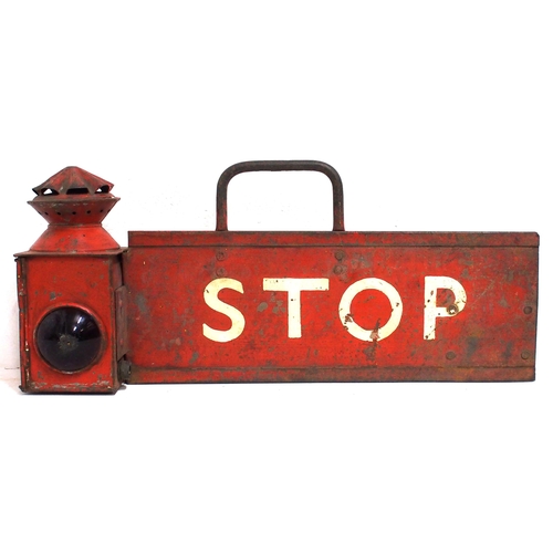 222 - STOP lamp as used in running sheds, good condition, no reservoir. (A1) (Dispatch by Mailboxes/Collec... 