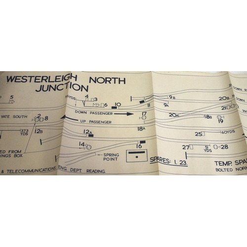 236 - Official BR(W) signal box diagrams (office copies) most with official stamp - WESTERLEIGH NORTH JNC ... 