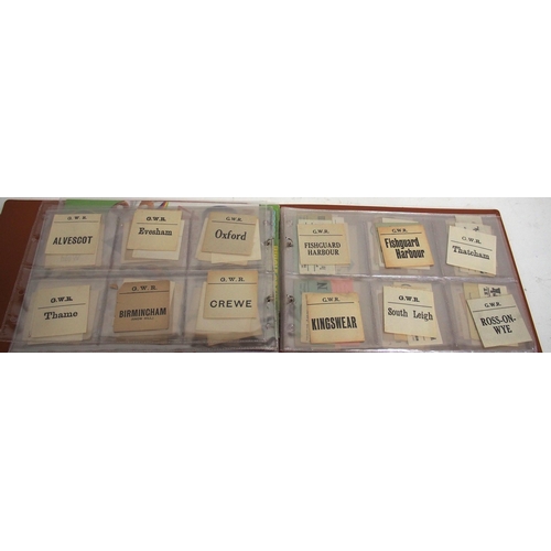 243 - Album & box containing a large quantity of luggage labels, Companies noted include GWR, LNW& GW JOIN... 