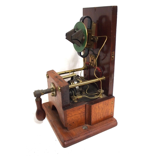 378 - Telegraph instrument complete with side frame holding card 