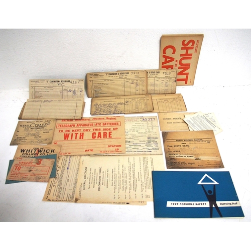 431 - Good delve box of paperwork & books including Engine Record card for 45327, official forms, rule boo... 