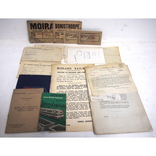 431 - Good delve box of paperwork & books including Engine Record card for 45327, official forms, rule boo... 