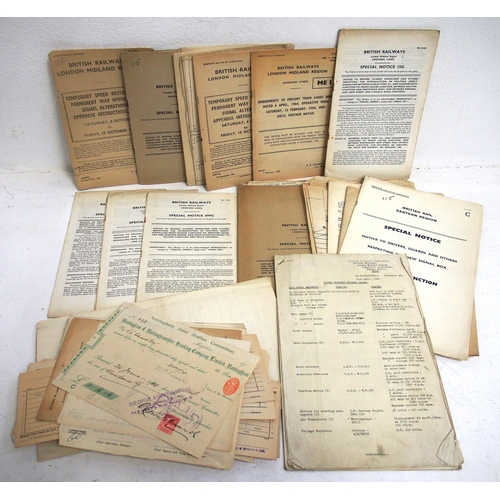 431 - Good delve box of paperwork & books including Engine Record card for 45327, official forms, rule boo... 