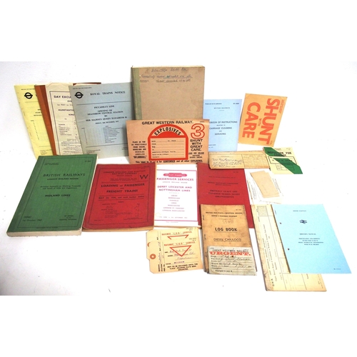 431 - Good delve box of paperwork & books including Engine Record card for 45327, official forms, rule boo... 