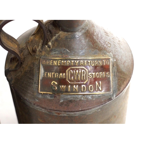 502 - GWR signal lamp reservoir/interior manufactured by Rippingill's Birmingham, impressive makers plate ... 