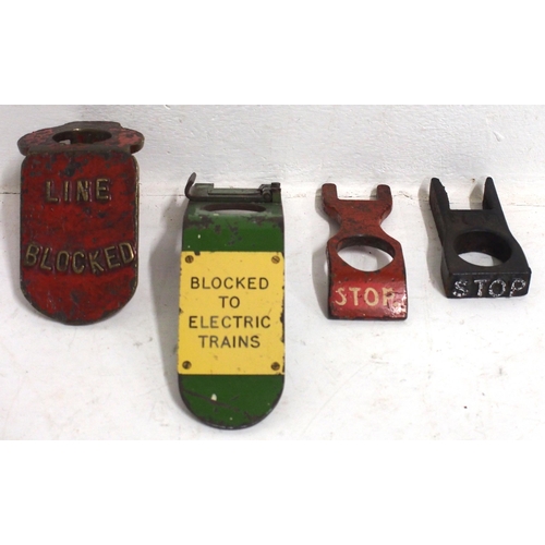 515 - Signal box lever collars , four different patterns. (4) (D2) (Dispatch by Mailboxes/Collect from Ban... 