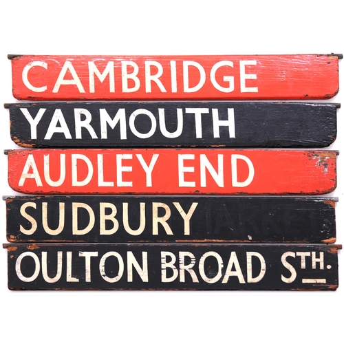 532 - Liverpool Street departure indicator boards, OULTON BROAD STH, SUDBURY, CAMBRIDGE, YARMOUTH, AUDLEY ... 