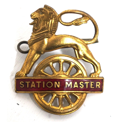 606 - BR(M) cap Badge, Lion over Wheel, Station Master. (D2CH) (Dispatch by Mailboxes/Collect from Banbury... 