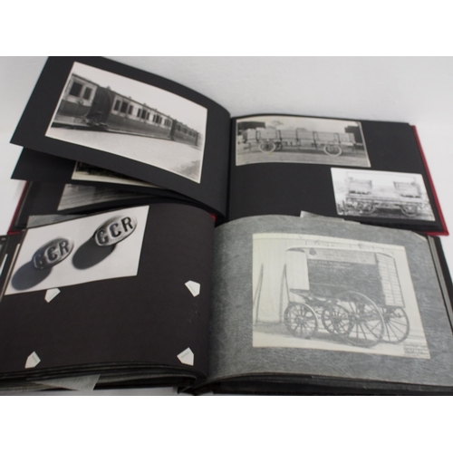 643 - Photographic albums containing B&W photographs - Great Central signalling & road motor transport, lo... 