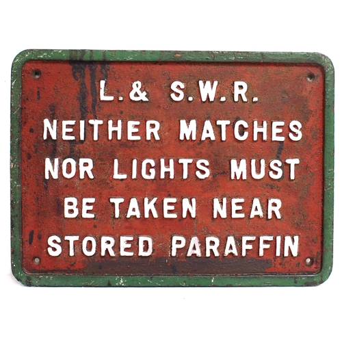 651 - LSWR C/I notice reference matches & stored paraffin, 16½