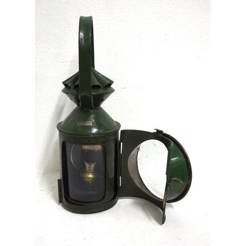 654 - LNER 3 aspect handlamp complete, NER conical oil pourer in good condition. (2) (B1) (Dispatch by Mai... 